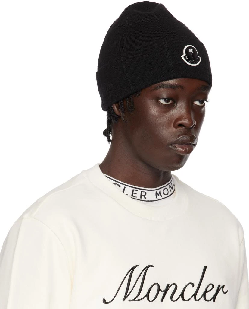 Moncler Moncler x Palm Angels Black Logo Beanie 2