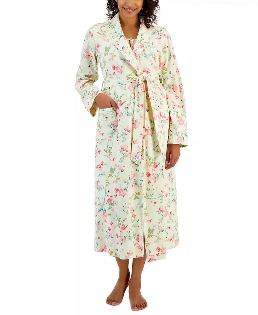 Charter Club Women's Cotton Floral Belted Robe, Created for Macy's 1