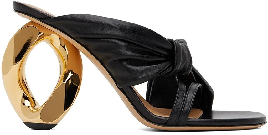 JW Anderson Black Chain Heel Mules 1