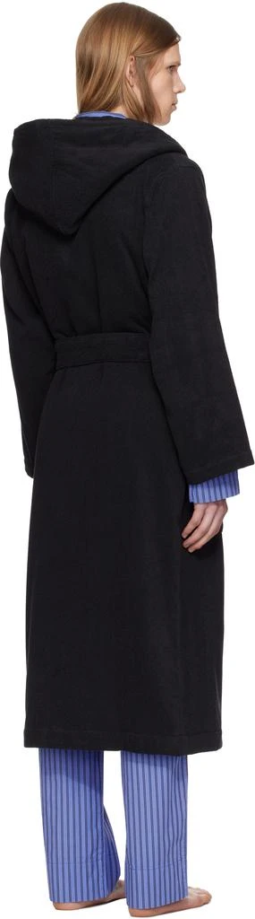 Tekla Black Terry Hooded Bathrobe 3