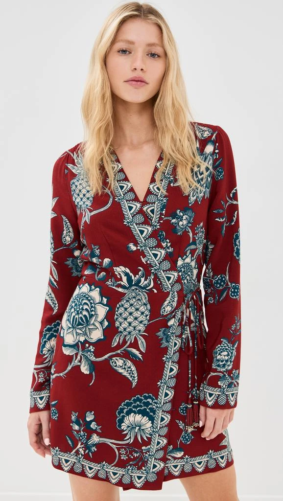 Farm Rio Tropical Landing Red Wrap Mini Dress 1
