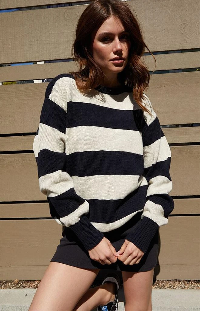 John Galt Navy & Cream Striped Brianna Sweater 1