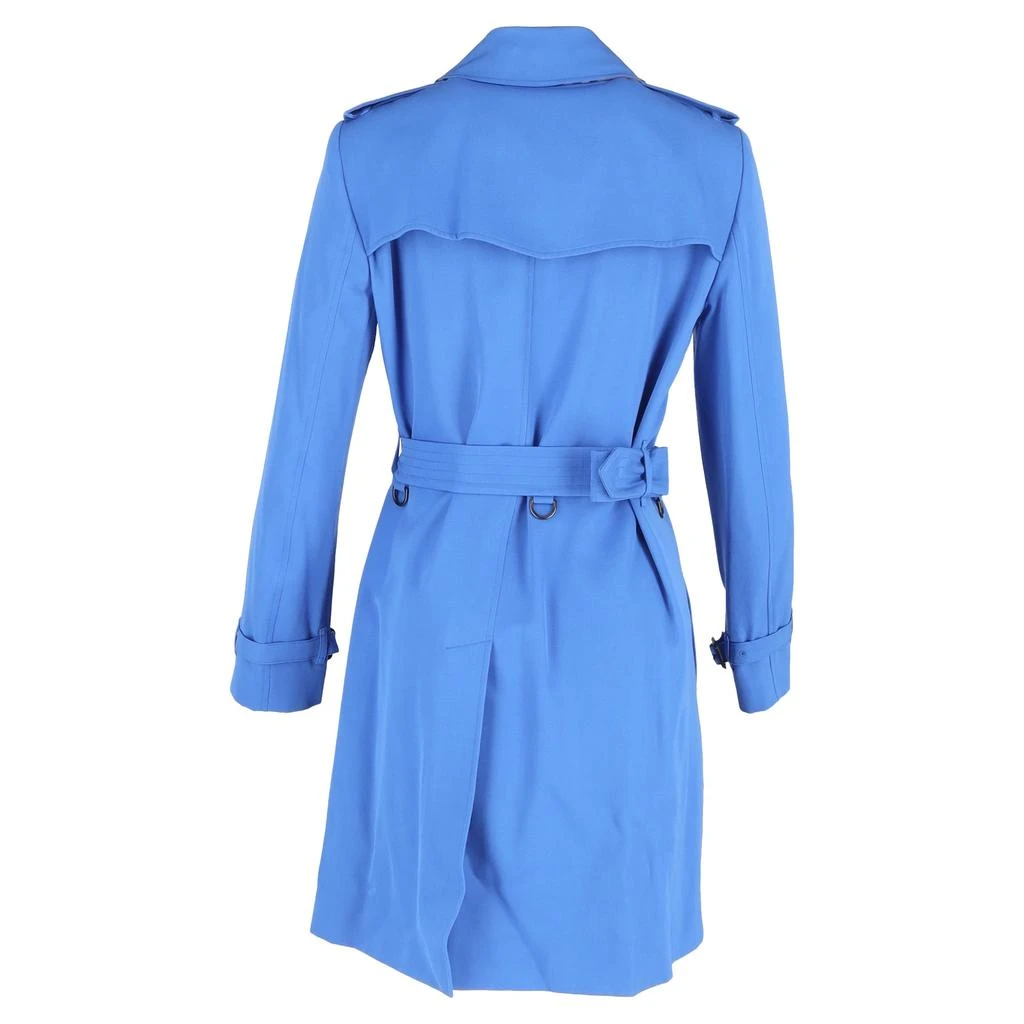 Burberry Double-Breasted Kensington Trench Coat in Blue Wool 3