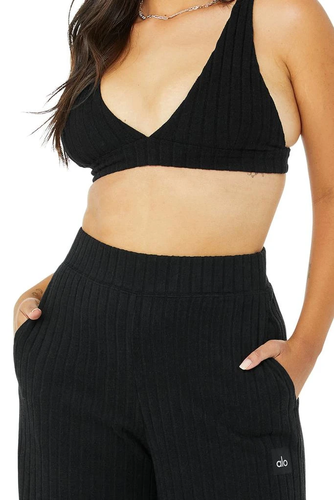 Alo Ribbed Take Comfort Wide Leg Pant - Black 8