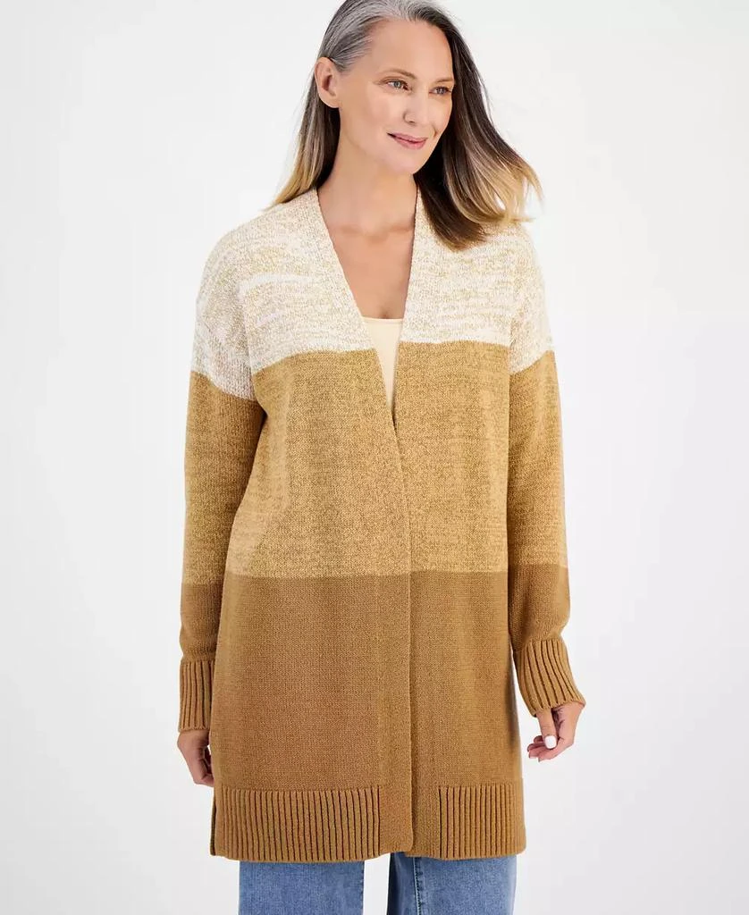 Style & Co Women's Open-Front Colorblocked Cardigan, Created for Macy's 1