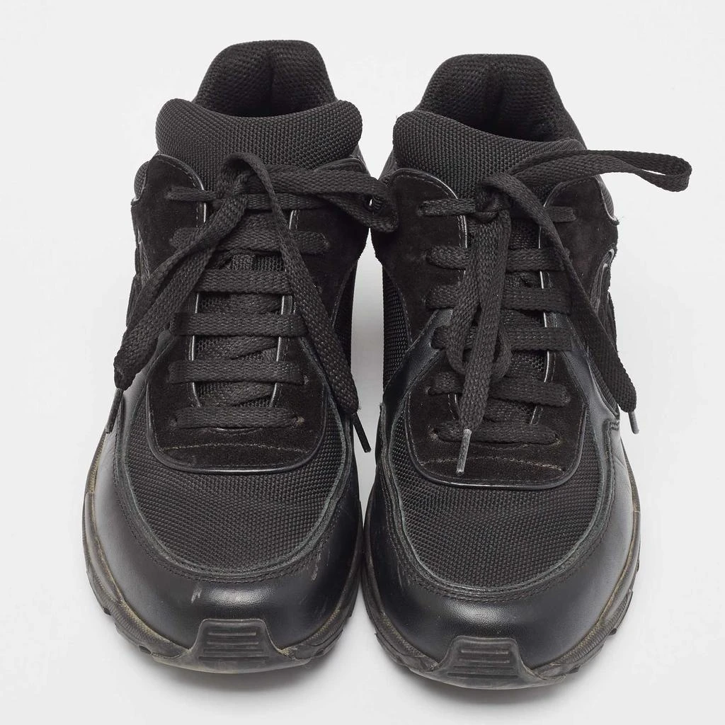 Chanel Chanel Black Mesh and Suede CC Low Top Sneakers Size 37 3