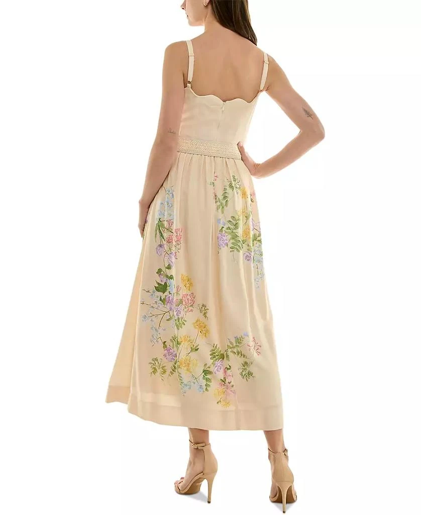 Taylor Petite Floral-Print Belted Midi Dress 3