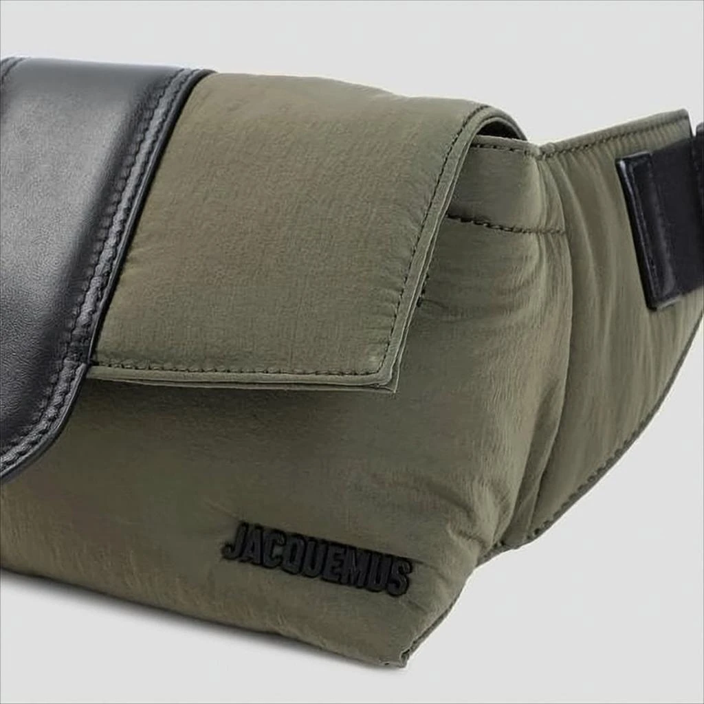 Jacquemus Structured Green Polyamide Belt Bag with Leather Accents 4