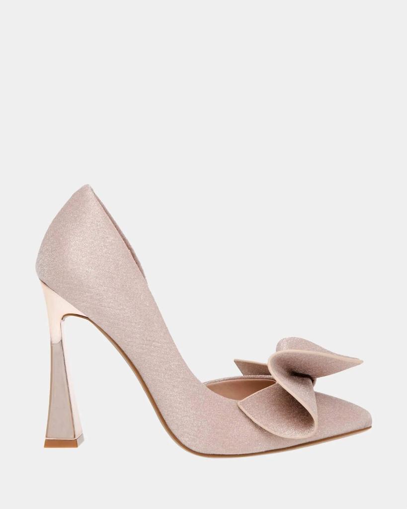 Betsey Johnson Nobble Metallic Pumps In Champagne