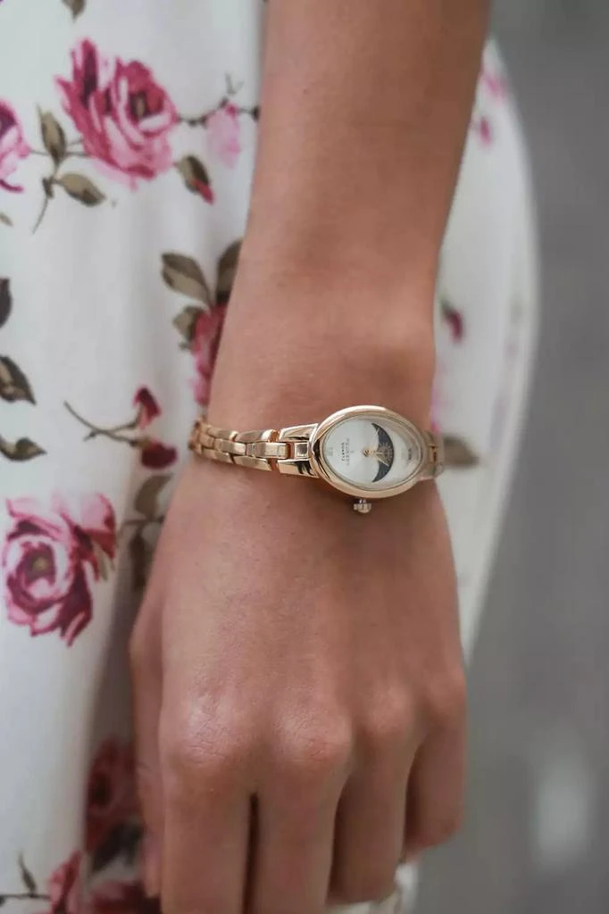 Peugeot Women
s Gold 30x25mm Sun Moon Dial Link Bracelet Watch 3