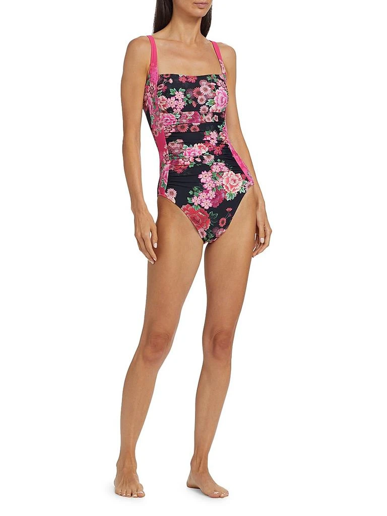 Johnny Was Plus Blum Ruched One-Piece Swimsuit 2