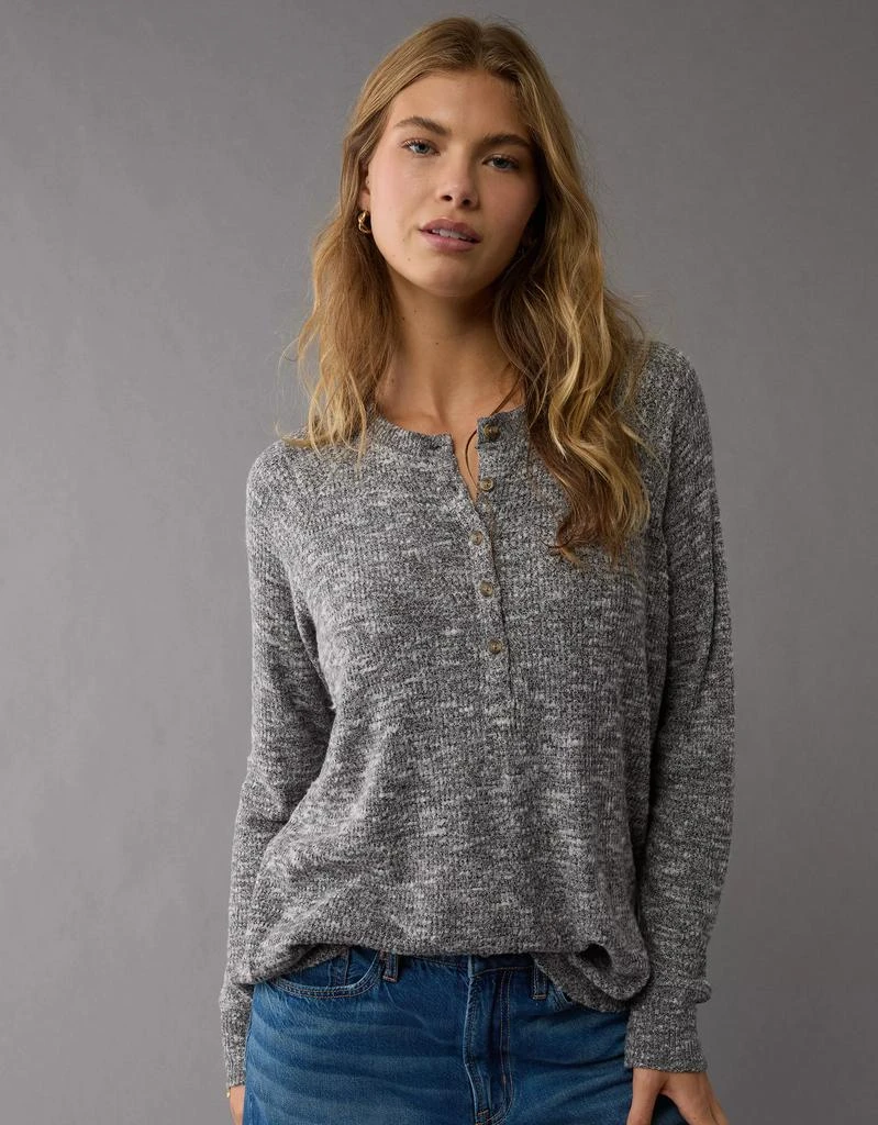 AE AE Plush Long-Sleeve Henley T-Shirt 6