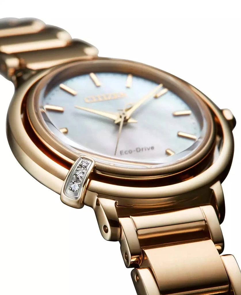 Citizen Eco-Drive Women
s L Arcly Diamond Accent Rose Gold-Tone Stainless Steel Bracelet Watch 31mm 8