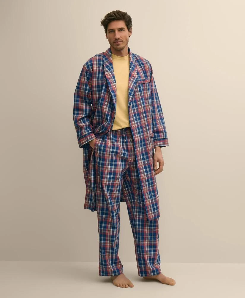 Brooks Brothers Cotton Broadcloth Madras Robe
