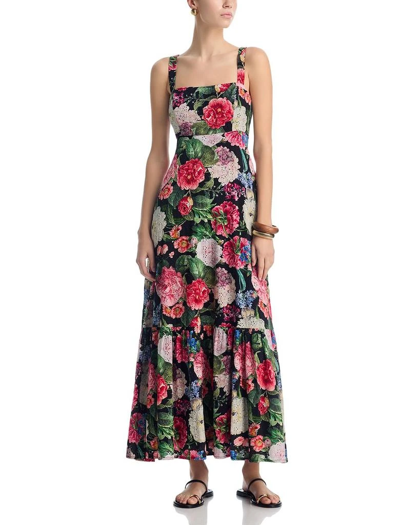knee length dresses for ladies PinkBlush Aqua Floral Sleeveless Maternity Maxi Dress