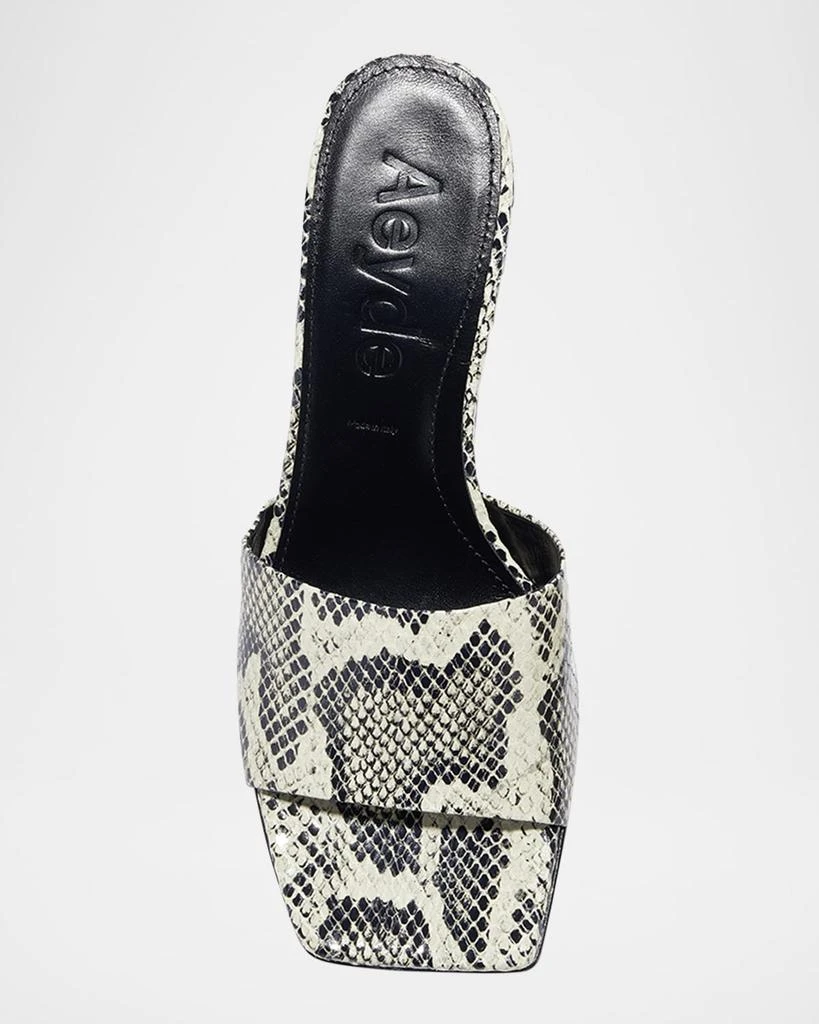 AEYDE Jeanie Snake-Embossed Mule Sandals 3