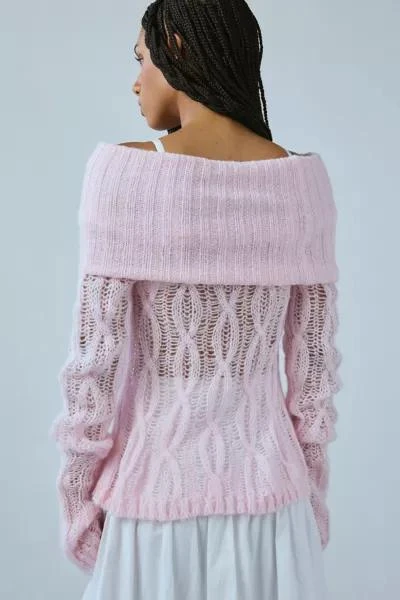 Fantastic Baby Fantastic Baby Gigi Off-The-Shoulder Open Knit Sweater 2