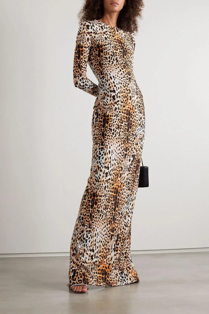 Halpern Open-back leopard-print stretch-jersey maxi dress 2