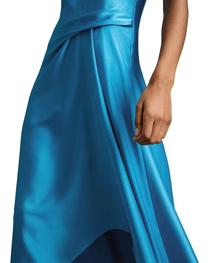 green emerald velvet dress Rent Reiss Micah Satin Drape Midi Dress – Timeless Elegance – Versatile