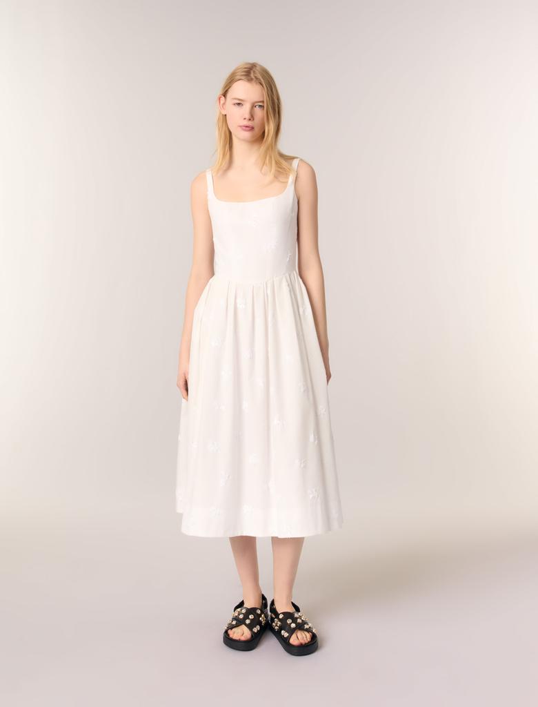 Maje Maje Woman's polyester Embroidered cotton midi dress for Spring/Summer