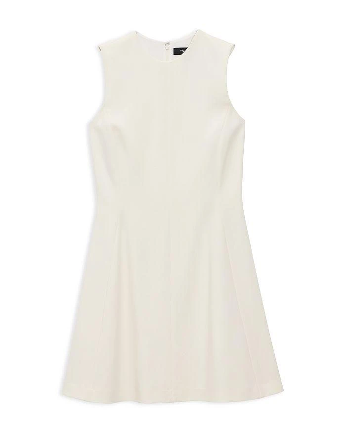 Theory A-Line Mini Dress in Checked Linen-Blend 5