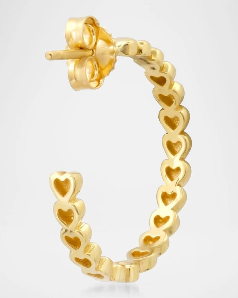 Jennifer Meyer 18K Yellow Gold Small Heart Link Hoop Earrings 3