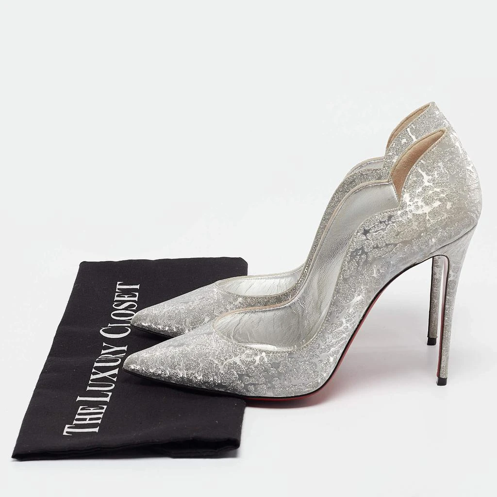 Christian Louboutin Christian Louboutin Silver Glitter Hot Chick Pumps Size 40 9