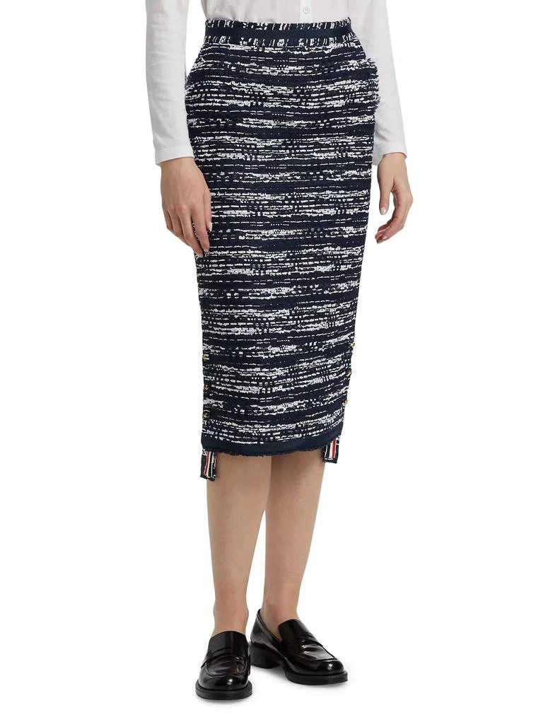 Thom Browne Melangè Tweed Pencil Skirt 4
