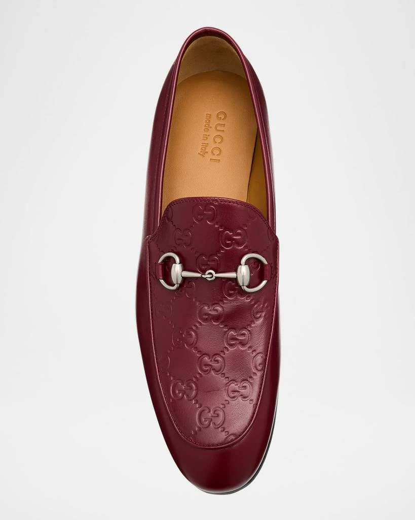 Gucci Men Brown Leather Logo Embossd Loafers Size 10.5D/ US 11.5 GUCCI Brown Leather GG Interlocking Bit Medallion Loafer Sz  main image 4