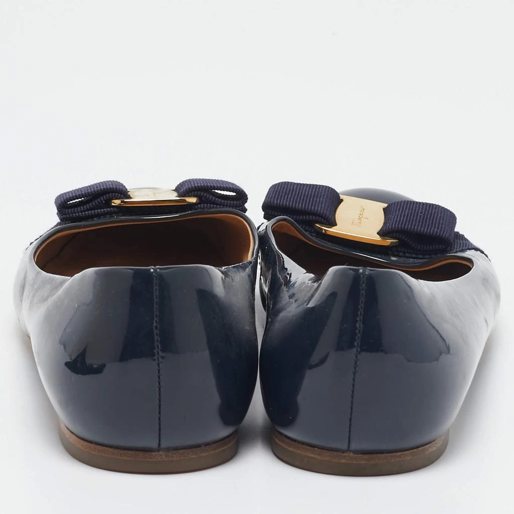 Salvatore Ferragamo Salvatore Ferragamo Navy Blue Patent Leather Varina Ballet Flats Size 37.5 5