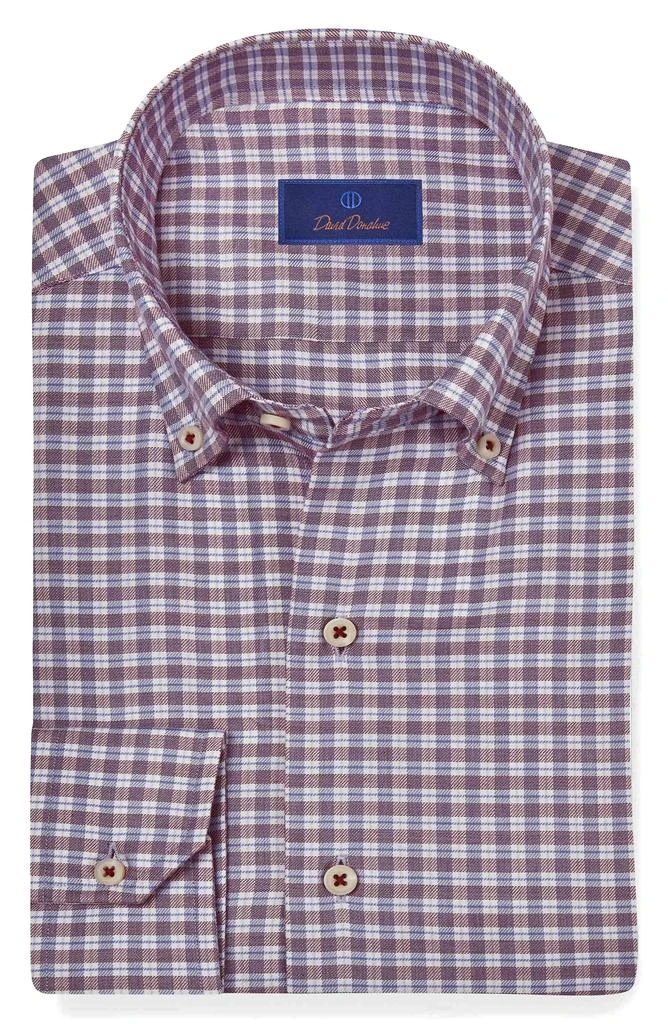 David Donahue Twill Check Sport Shirt 1