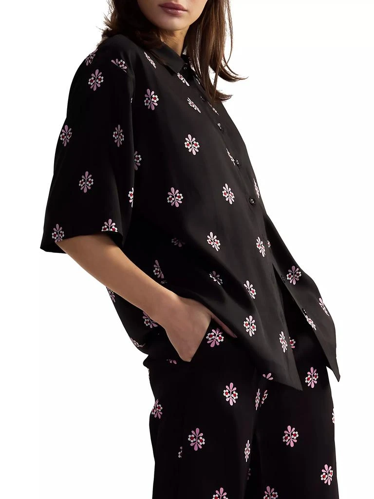 Cynthia Rowley Floral Oversized Camp Shirt 5