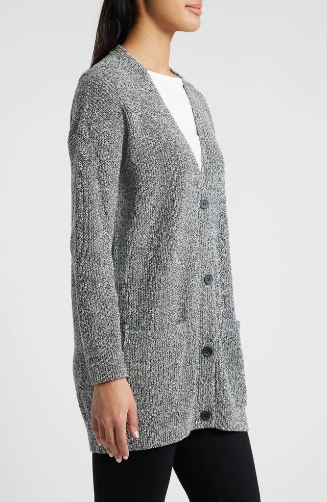 Eileen Fisher V-Neck Cotton Blend Cardigan 3