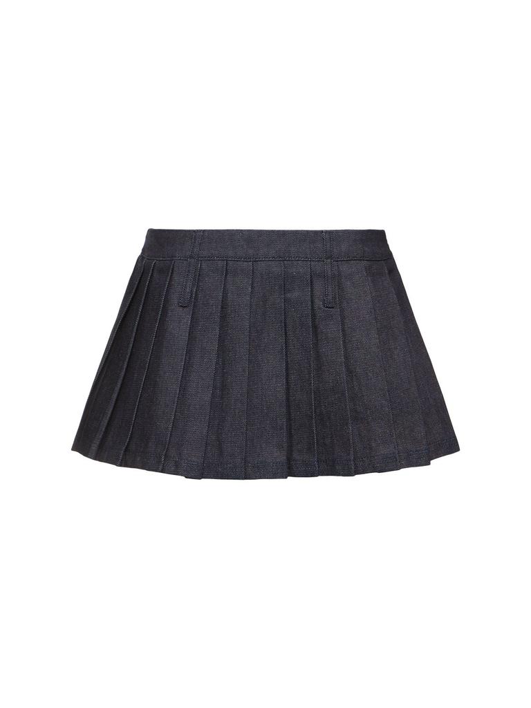 THE FRANKIE SHOP Blake Pleated Denim Mini Skirt