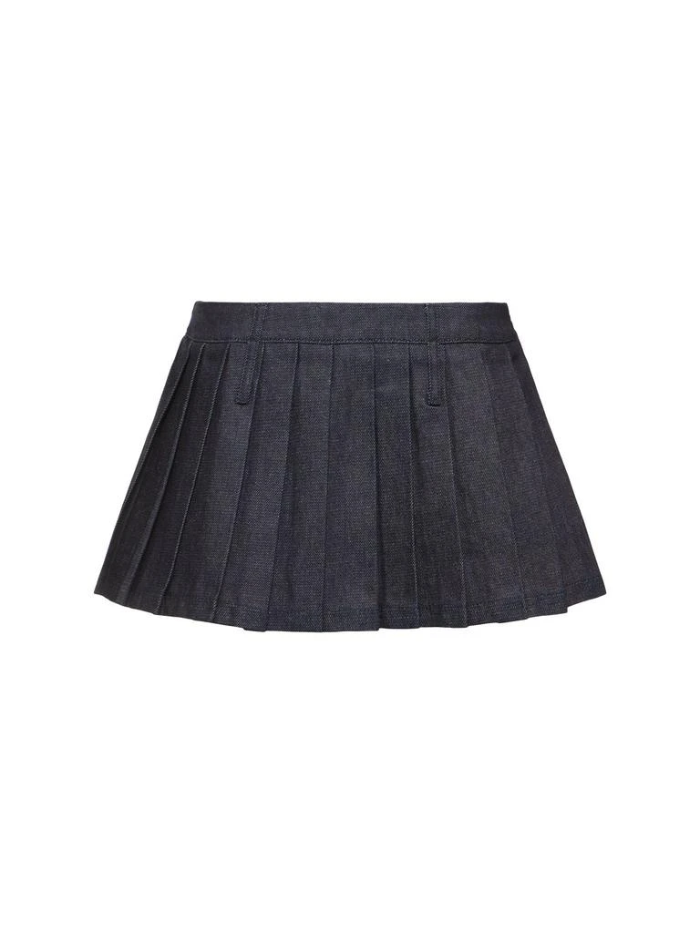 THE FRANKIE SHOP Blake Pleated Denim Mini Skirt 1