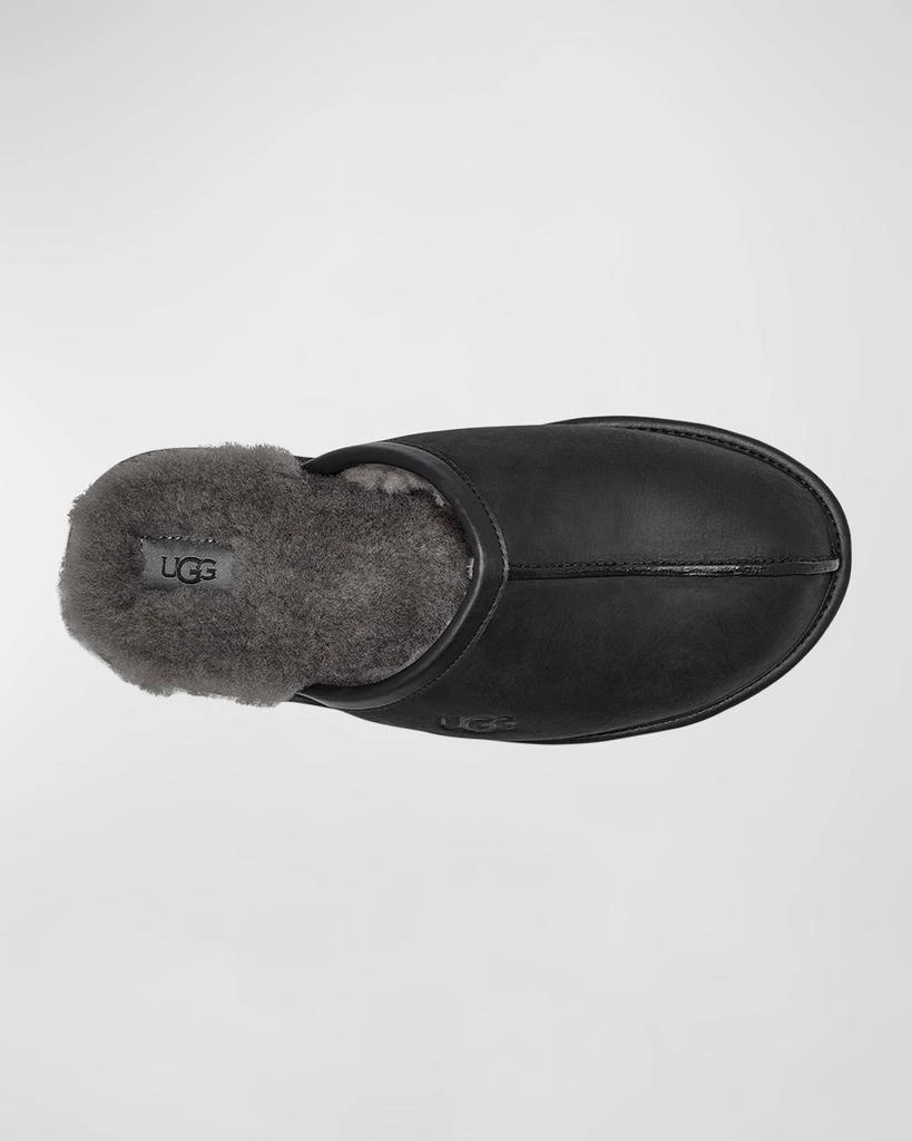 UGG Men's Scuff Leather Mule Slippers w/ Wool Lining 6