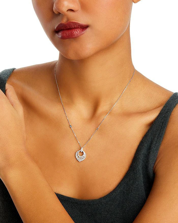 Bloomingdale's Diamond Round & Baguette Pendant Necklace in 14K White Gold, 0.65 ct. t.w. 2