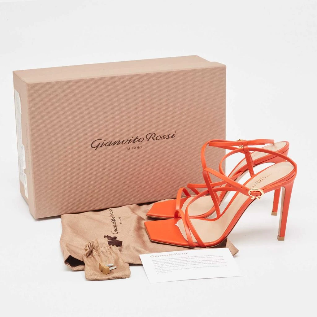 Gianvito Rossi Gianvito Rossi Red Leather Manilla Ankle Strap Sandals Size 39 9