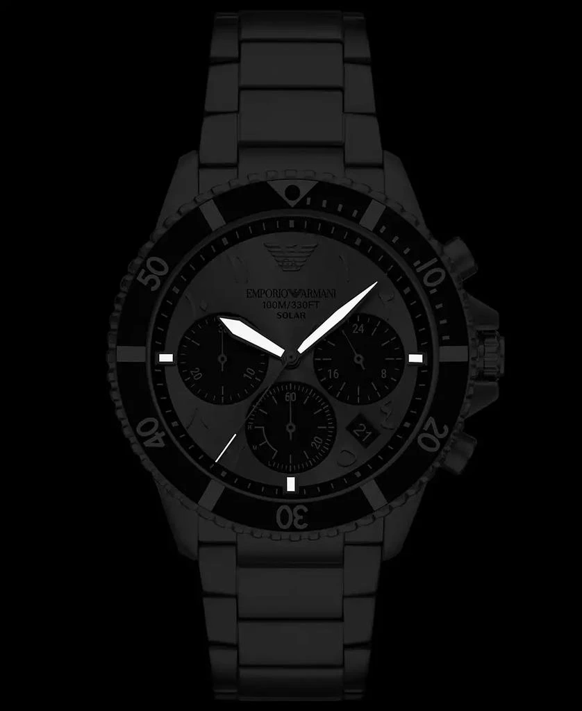 Emporio Armani Men's World Explorer Solar-Powered Chronograph Stainless Steel Watch, 43.5mm 8
