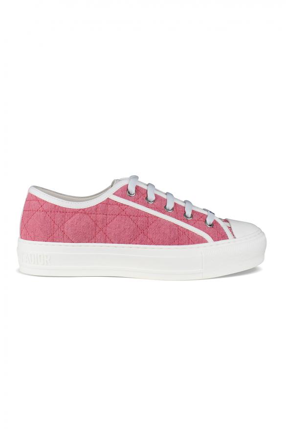 Dior Luxury women's sneakers walk'n dior pink embroidered denim sneakers