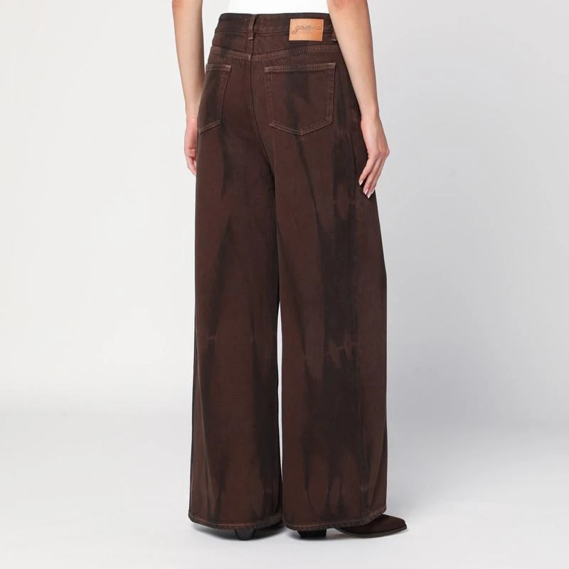 Ganni Wide-leg brown jeans 4