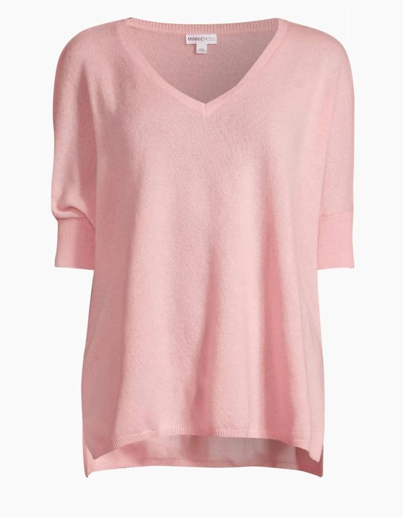 Minnie Rose Cashmere Pow Pow Sweater In Pink Pearl 3