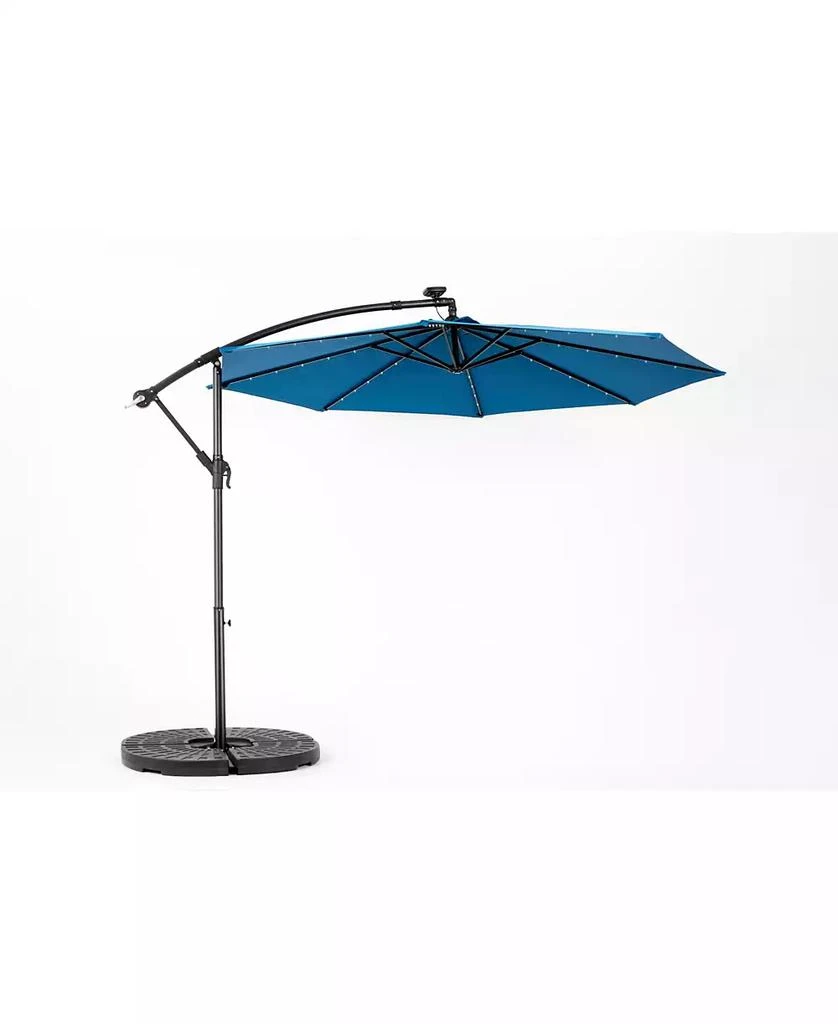 Streamdale Furniture 10ft Solar LED Offset Hanging Market Patio Umbrella