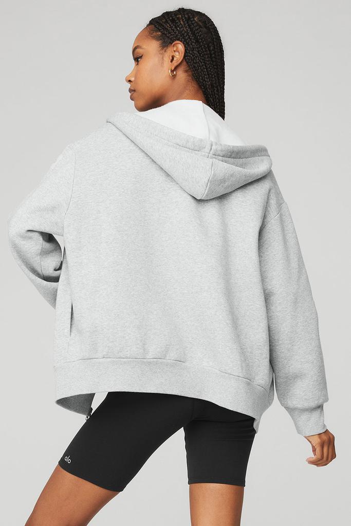 Alo Yoga Everyday Full Zip Hoodie - Athletic Heather Grey