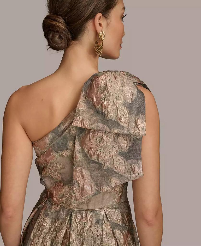 Donna Karan Women's Metallic Jacquard One-Shoulder Ball Gown