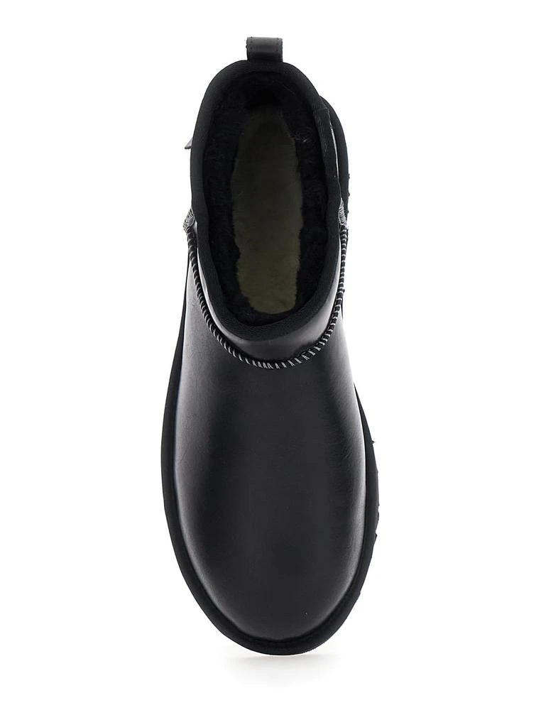 UGG classic Ultra Mini Black Boots In Leather Woman 2