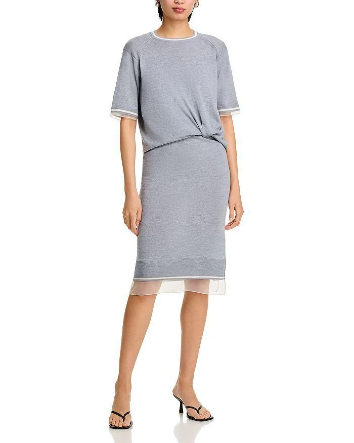 Shop Short Sleeve Draped Knit Dress with Chiffon Combo on Sale at  BeyondStyle  Get 52% Off Short Sleeve Draped Knit Dress with Chiffon Combo  with Limited-Time Flash Deals, Exclusive Discounts, and