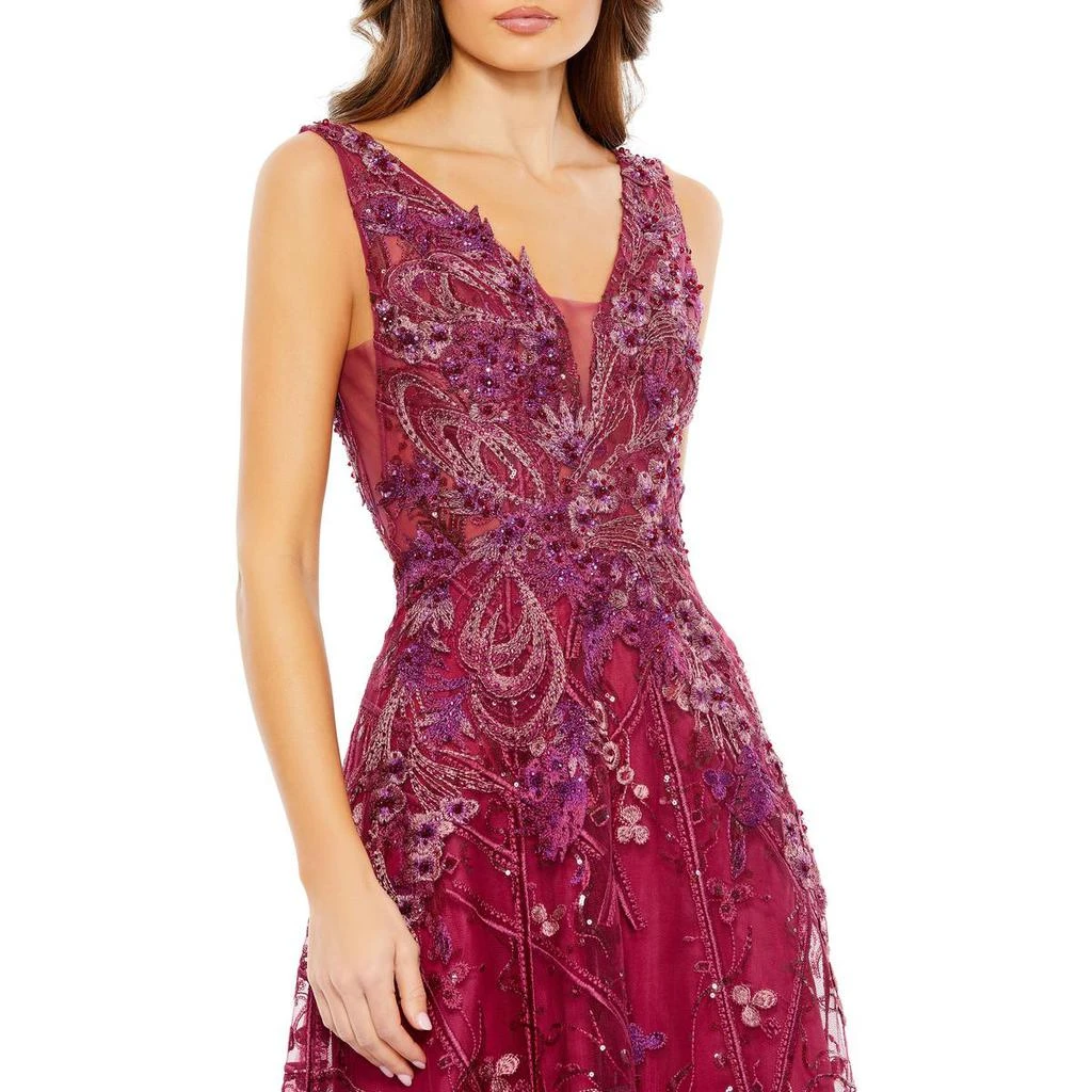 Ieena for Mac Duggal Womens Embellished Illusion Evening Dress 3