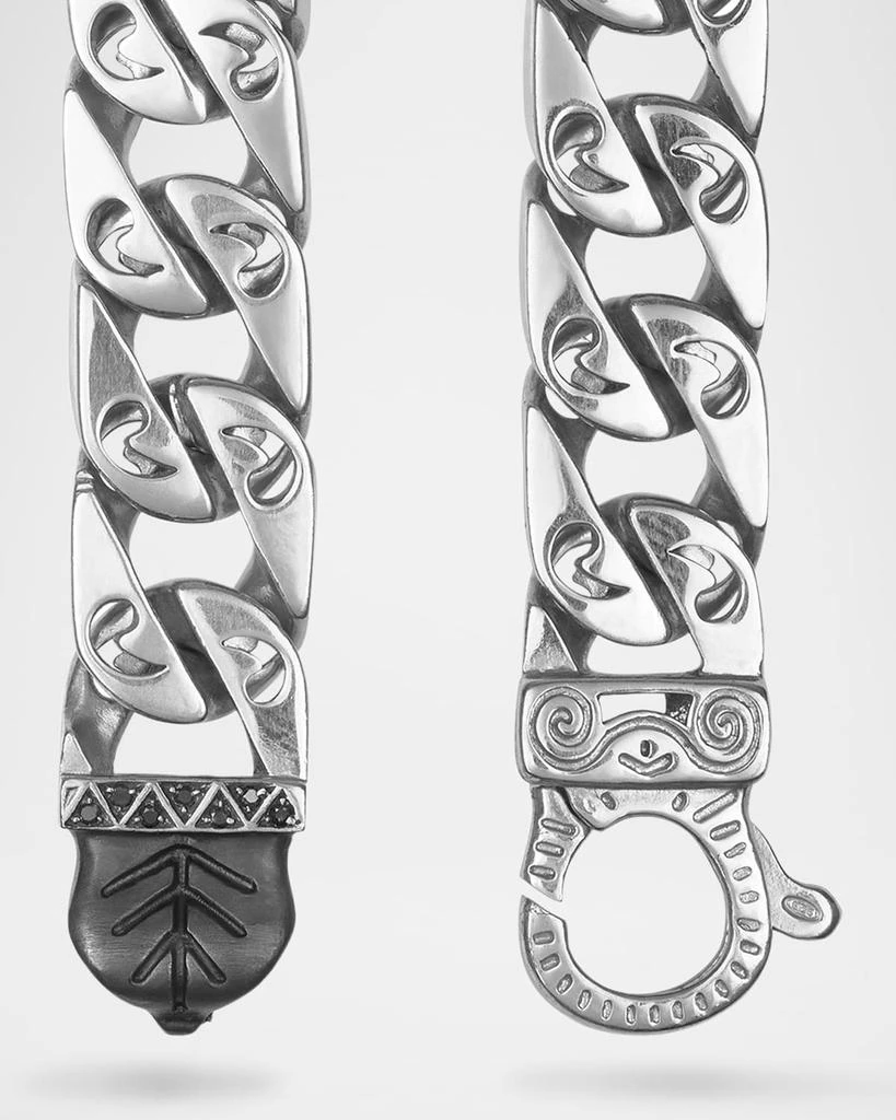 Marco Dal Maso Men
s Flaming Tongue Polished Sterling Silver Wide-Link Bracelet 3