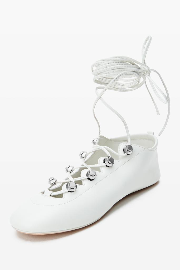 Alexander Wang Vyolette Lace-Up Flat in Leather